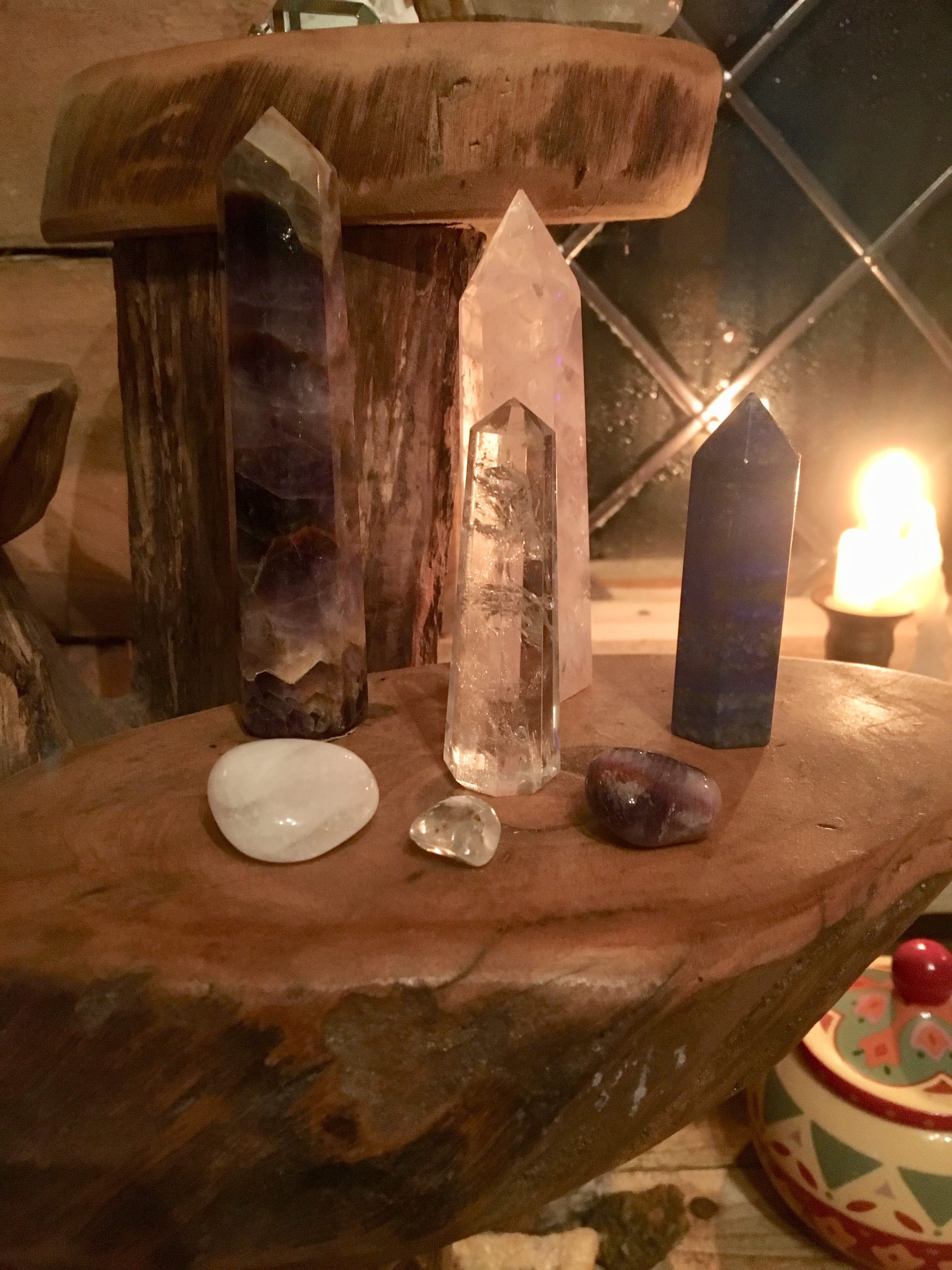 Crystal pillars catching the light